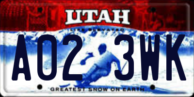 UT license plate A023WK