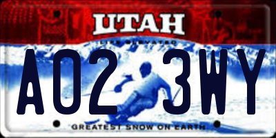 UT license plate A023WY