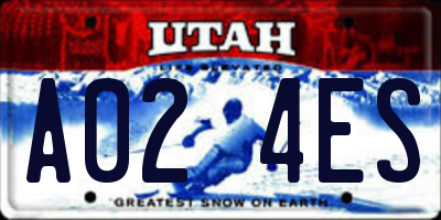 UT license plate A024ES