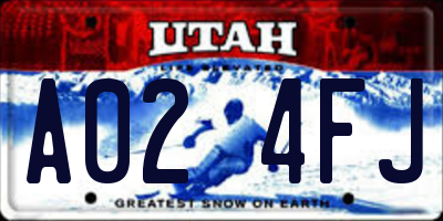 UT license plate A024FJ