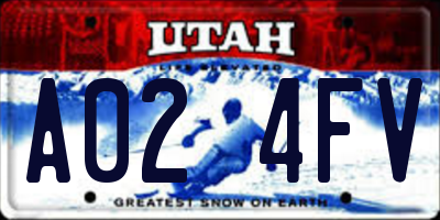 UT license plate A024FV