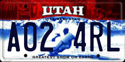 UT license plate A024RL