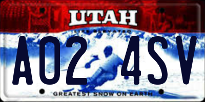 UT license plate A024SV