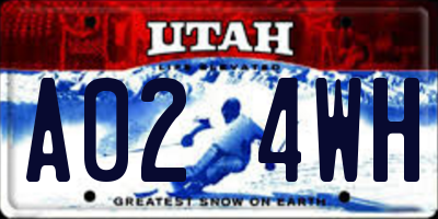 UT license plate A024WH