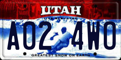 UT license plate A024WO