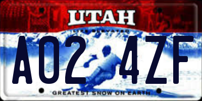 UT license plate A024ZF