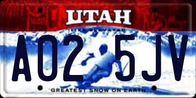 UT license plate A025JV