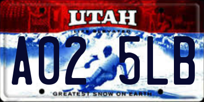 UT license plate A025LB