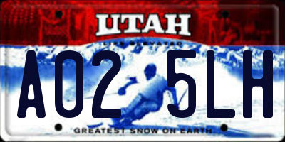 UT license plate A025LH