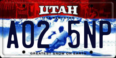 UT license plate A025NP