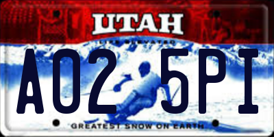 UT license plate A025PI