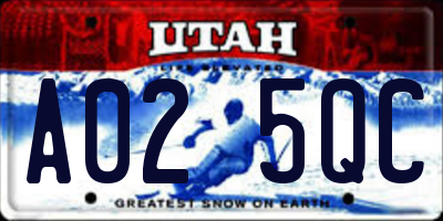 UT license plate A025QC