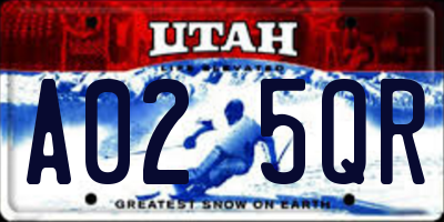 UT license plate A025QR