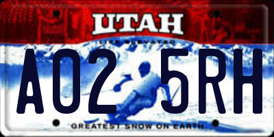 UT license plate A025RH