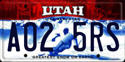 UT license plate A025RS