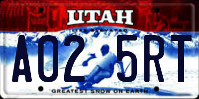 UT license plate A025RT