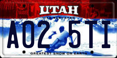 UT license plate A025TI