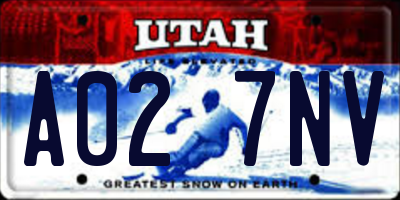 UT license plate A027NV