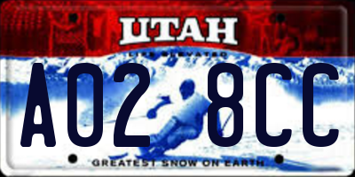 UT license plate A028CC