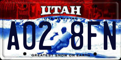 UT license plate A028FN