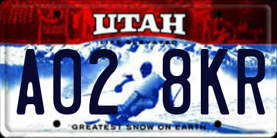 UT license plate A028KR