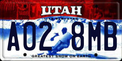 UT license plate A028MB