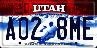 UT license plate A028ME
