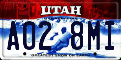 UT license plate A028MI