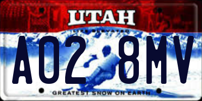 UT license plate A028MV