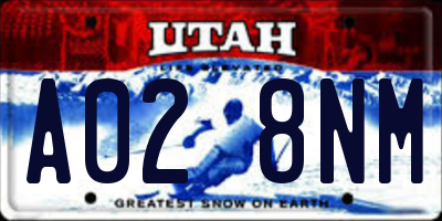 UT license plate A028NM