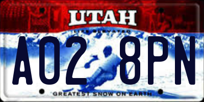 UT license plate A028PN