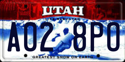 UT license plate A028PO