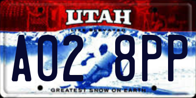 UT license plate A028PP