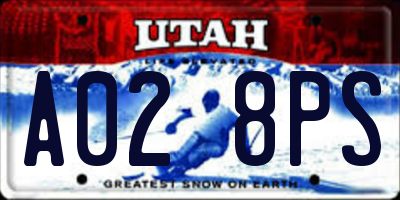 UT license plate A028PS
