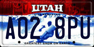 UT license plate A028PU