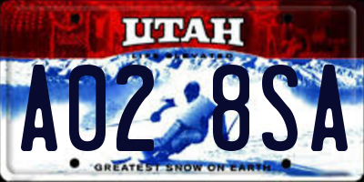 UT license plate A028SA