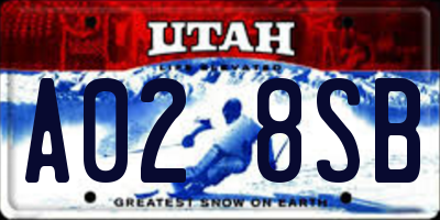UT license plate A028SB