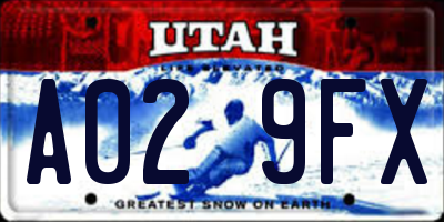 UT license plate A029FX