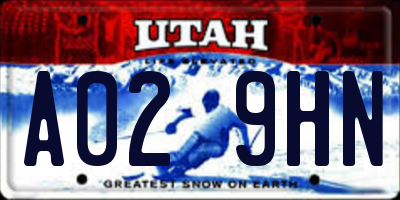 UT license plate A029HN