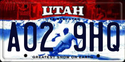 UT license plate A029HQ