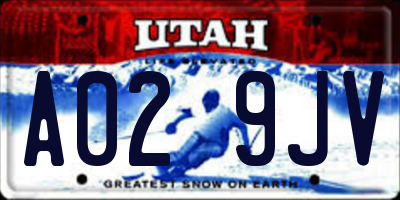 UT license plate A029JV