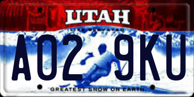 UT license plate A029KU