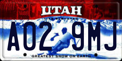 UT license plate A029MJ