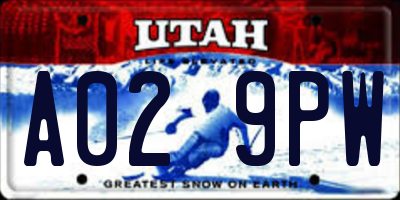 UT license plate A029PW