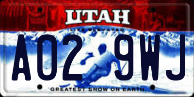 UT license plate A029WJ