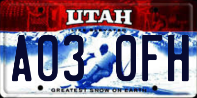 UT license plate A030FH
