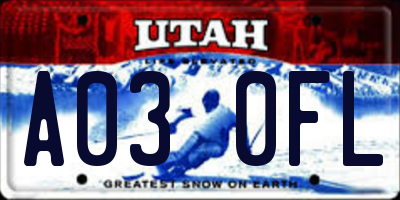 UT license plate A030FL