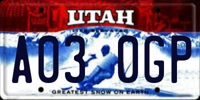 UT license plate A030GP