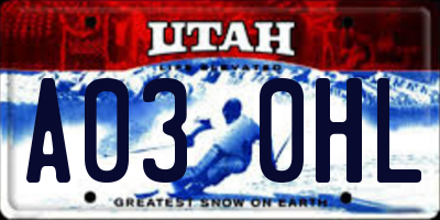 UT license plate A030HL