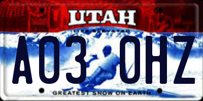 UT license plate A030HZ